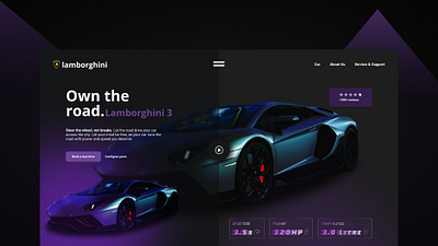 Landing Page Design for Lamborghini branding design graphic design redesign typography ui ux