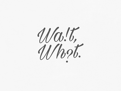 Wait!, What? | Typographical Poster graphic design graphics letters poster serif simple text type typography words
