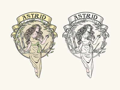 Logo For Astrid beauty design girl graphic design illustration ilustractor logo salaon tshirt vector vintage