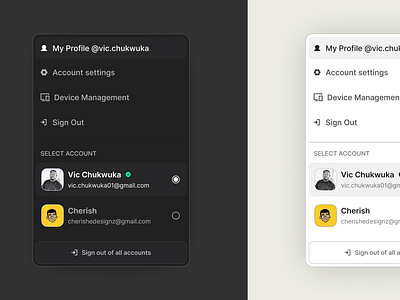 Account Settings Modal for a Web App account account settings app design design process log out modal profile profile settings settings settings modal sign out ui ux web app website