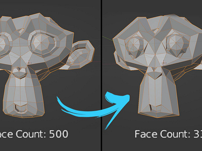 How to use Decimate Modifier to reduce polygons in Blender 3d 3d modeling b3d blender blenderian cgian tutorial