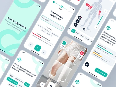 nightingale UI Kit: AI Medical App | AI Symptom Checker UIUX ai health chatbot app ai health companion app ai symptom checker ai symptom checker app anatomy ui camera ui doctor app health app healthcare app medical app minimal patient app scan ui symptom app symptom checker symptom checker app teal ui kit virtual care wellness app