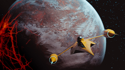 N1 - Starfighter [Planet Entry] 3d blender clone wars fanart n1 naboo planet render space starfighter starwars swtcw