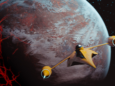 N1 - Starfighter [Planet Entry] 3d blender clone wars fanart n1 naboo planet render space starfighter starwars swtcw