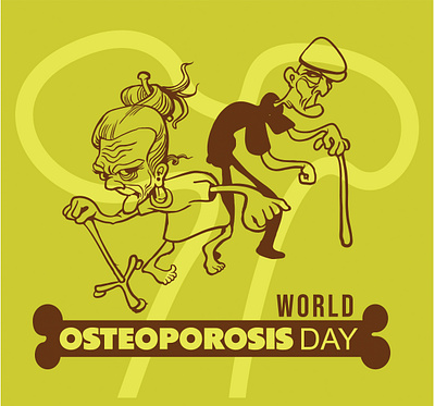 osteoporosis day couple day graphic design illustration old osteoporosis people