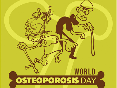 osteoporosis day couple day graphic design illustration old osteoporosis people