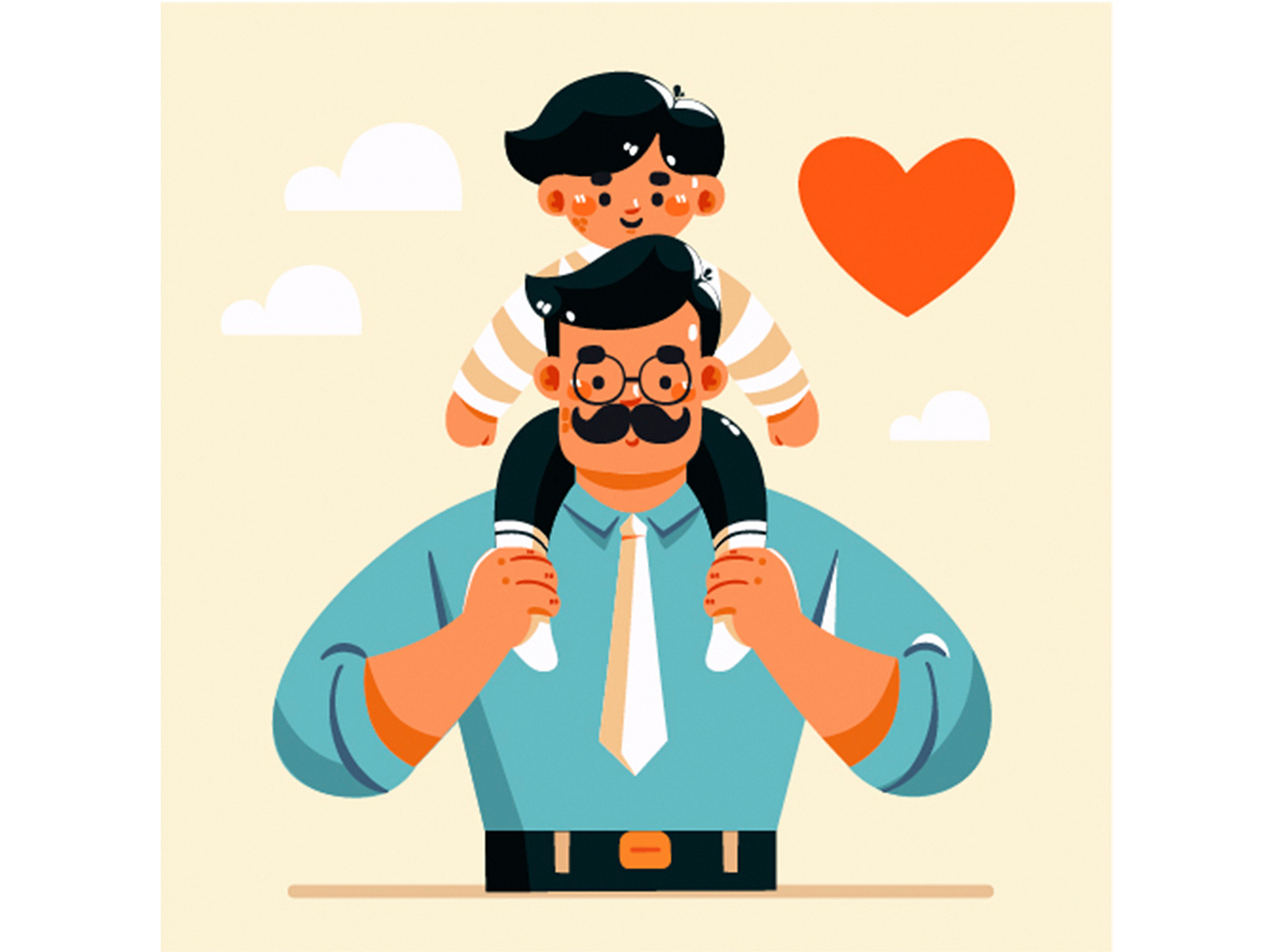 Happy Father's Day Concept Minimalist Illustration by Fenny Apriliani ...