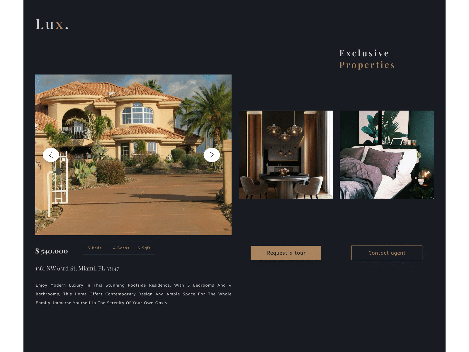 01-Landing Page Concept for Real Estate | UI Design design la landing page real estate typography ui web