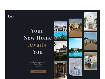 02-Landing Page Concept for Real Estate | UI Design design landing page real estate typography ui ux web