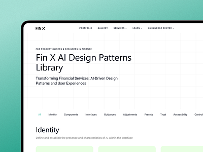Fin X AI Design Patterns Library design design guidelines design library design patterns finance finance design fintech logo ui ux