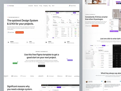 Moe Design - UI Kits Landing Page branding clean component design system designsystem homepage landing page layout logo page template ui ux ui kits uidesign userinterface web design web uikits webkits