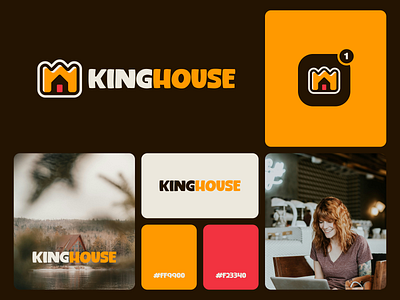 KingHouse app branding combination design dualmeaning graphic design house king kinghouse logodesign ui ux