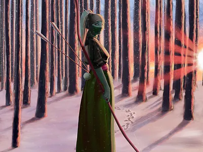 Odoshi Coneja digital painting illustration ninja pencil