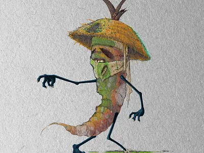 Toxic Carrot digital painting illustration pencil sketch
