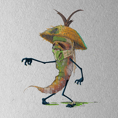 Toxic Carrot digital painting illustration pencil sketch