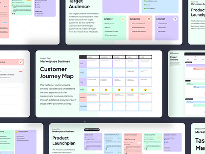 Leaneplan - Startup Product Template (Collage Version) aarrr agency branding business clean customer journey map design lean canvas minimal product product launchplan product retrospective project timeline startup target audience task management team structure template