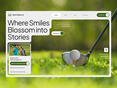 Golf Website Design ball design golf hero section layout meditation minmalist sports typography ui user interface ux web design website