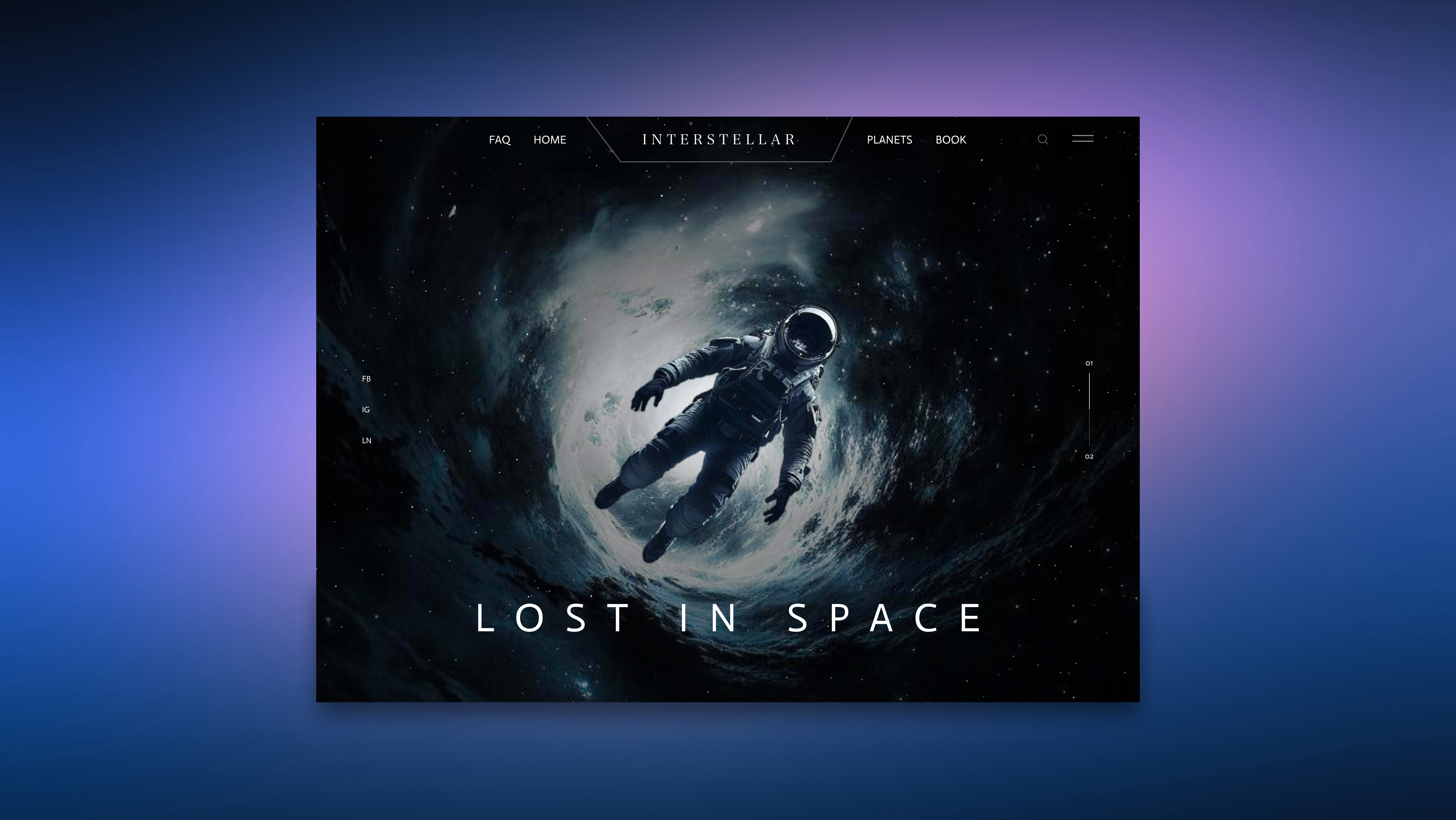 Interstellar Space Website concept app branding cocept design icon illustration logo typography ui ui design uiux ux web