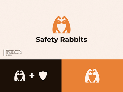 Safety Rabbits Logo Mark animal branding company design icon inspirations logo mark minimal modern negative space protection rabbits safety security shield symbol technology unique