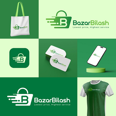 Bazar Bilash Ecommerce Logo design busket cart ecommerce logo logo logo desgin logo designer modern logo shop shop logo