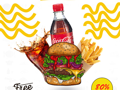 flyer design restaurant burger cold design flyer food fries graphic design illustration photoshop poster resturant vector