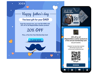 Digital Voucher Campaign For Fathers' Day branding coupon customer retention digital coupon digital voucher e voucher fathers day fathers day special gift voucher offers special offer user engagement voucher redemption vouchermatic