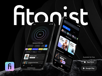 Fitonist - App store cover images for the gym workout app app store application brand assets brand book brand identity branding fitness graphic design gym workout health marketing materials mobile app mobile application promotion ui workout