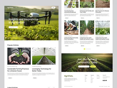 AgriVista. - Agriculture Website (Blog page) agency agriculture agro blog blog details blogs design farmer graphic design home page landingpage ui ux web web design website