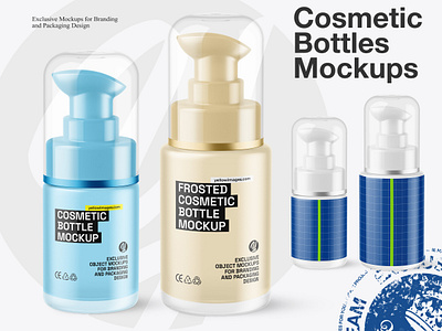 Cosmetic Bottles Mockups 3d branding cosmetic cosmetic bottle cosmetic bottle mockup download free download free mockup frosted graphic design mockap download motion graphics psd ui