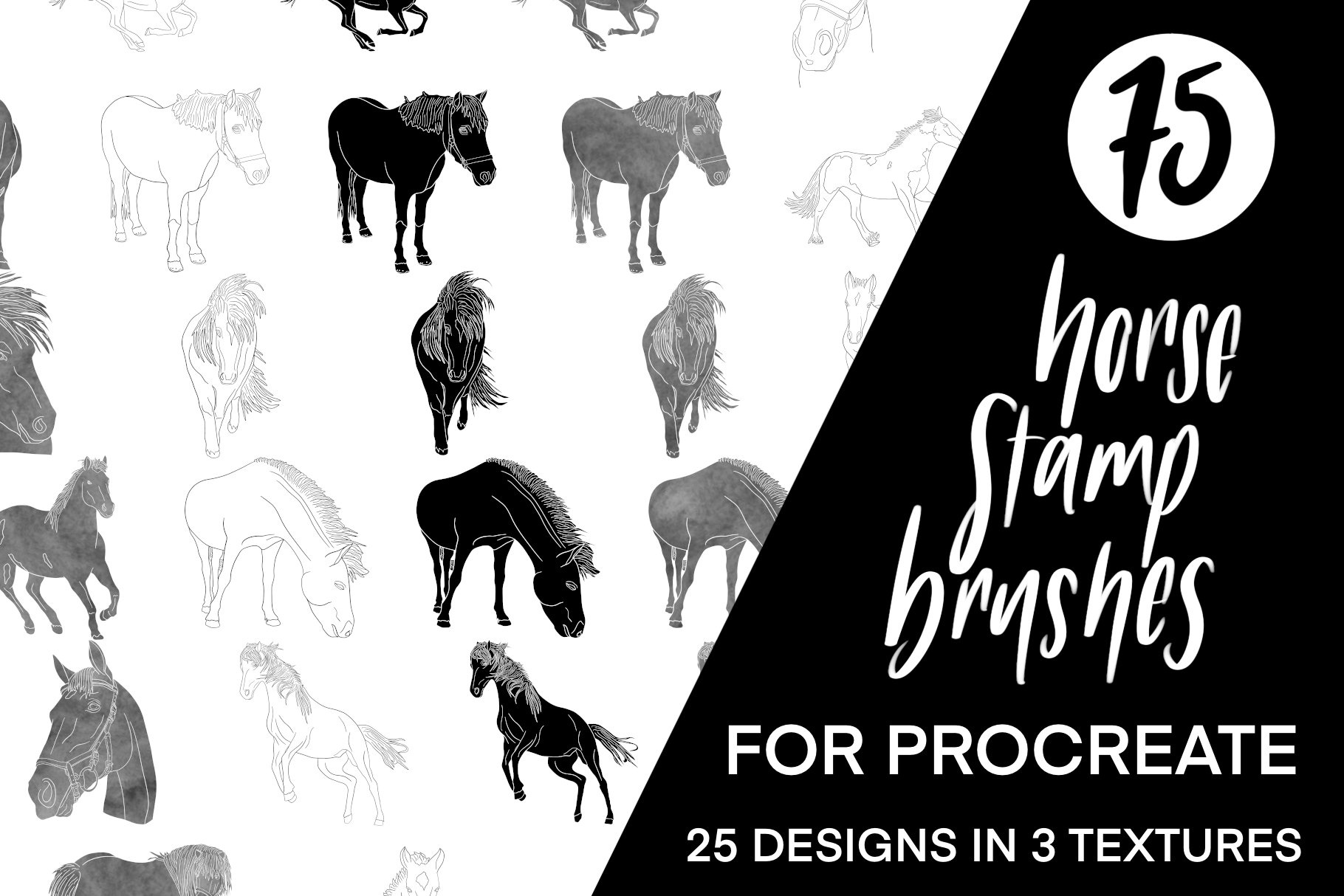Procreate Horse Stamp Brushes by Gillian Taylor on Dribbble