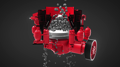 Cone Crusher 3d after effects animation c4d cgi cinema 4d construction dynamics grinder heavy machinery machinery minimal mining mograph rigid body rock simulation vfx