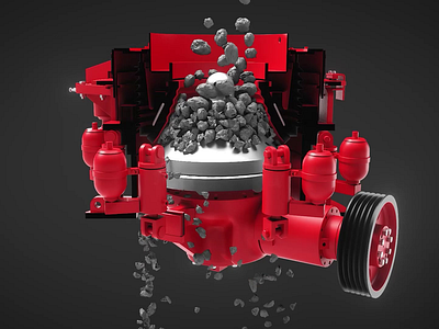 Cone Crusher 3d after effects animation c4d cgi cinema 4d construction dynamics grinder heavy machinery machinery minimal mining mograph rigid body rock simulation vfx