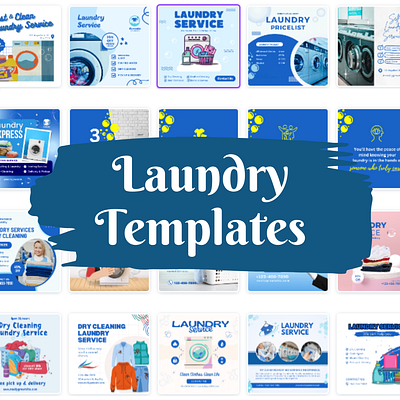 Social Media Posts for Laundry (Canva Templates) business social media templates social media post templates social media templates