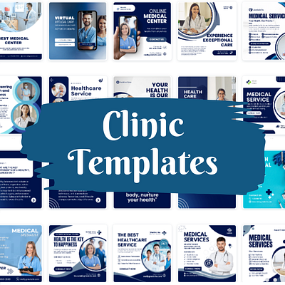 Social Media Posts for Healthcare Clinic (Canva Templates) business social media templates social media post templates social media templates