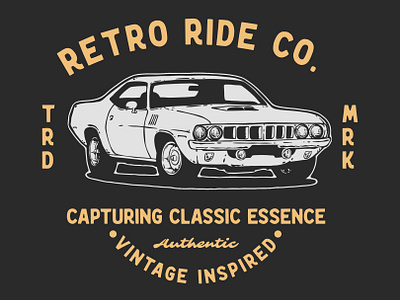 Vintage Retro Muscle Car Illustration branding design graphic design illustration logo mountain nature vector