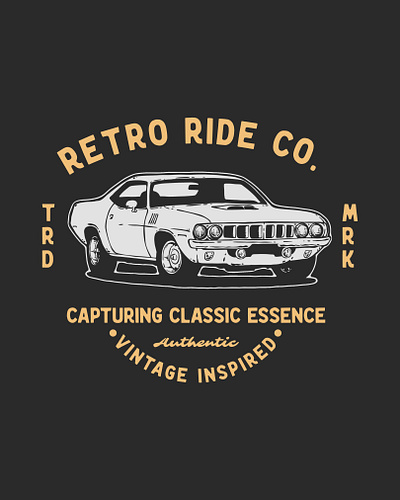 Vintage Retro Muscle Car Illustration branding design graphic design illustration logo mountain nature vector