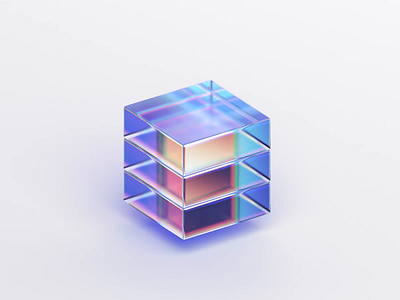 Cube 3d abstract animation blender blocks branding colorful cube data design dispersion geometric glass iridescent loop minimal refraction render shape technology