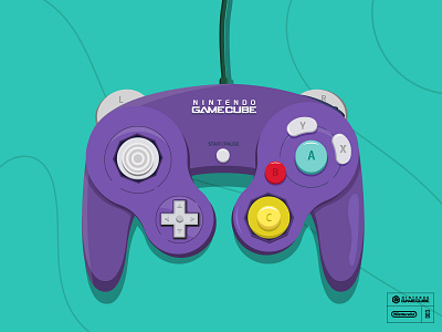 Nintendo Gamecube adobe illustrator controlller designerachit digital art flat design flat illustration flat vector gamecube gaming graphic design icon illustration illustration art nintendo vector art vector illustration web