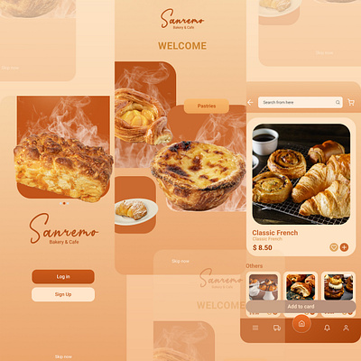 [Mobile Apps UX/UI Design] Sanremo Bakery & Cafe app design graphic design mobile app design ui ux design