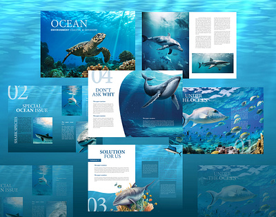 [Book Layout Design] Ocean book design design graphic design layout design