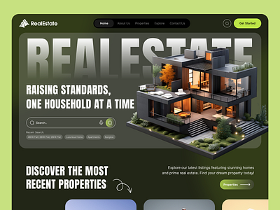 Real Estate Website Design Concept With Dark Version agent apartment brand identity branding building property real estate real estate agency real estate branding real estate business real estate company real estate website realestate realtor residence sell property uiux visual identity web design website design