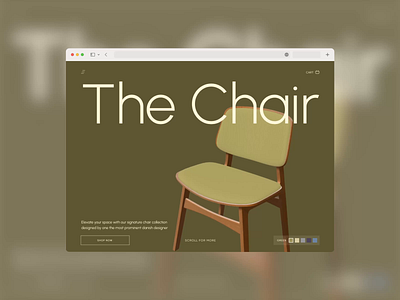 🪑 The Chair - product page concept 3d 3d design animation buttons chair color picker design illustration interaction interior landing navigation photos product product design product page scrolling ui ux website