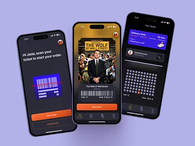 SNACKEES - Cinema snack ordering App app cinema concept design interface mobile ui uxui