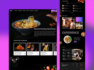 Food Blogging website 3d adobe photoshop design figma food blogger ui ux uxui design wen design