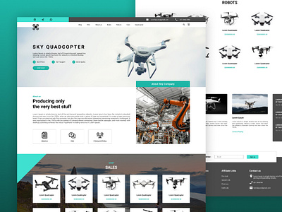 Quadcopter drone shop web design animation ui ui design web design webdesign