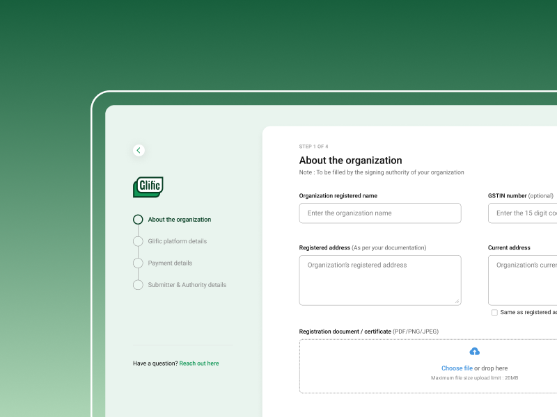 Glific - Onboarding screens for web minimalistic onboarding ui web