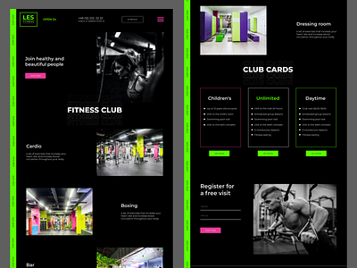 Fitness club - landing page branding graphic design logo ui