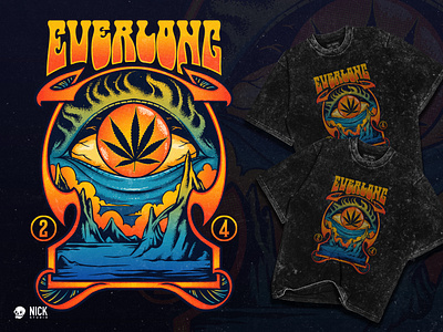 The Everlong apparel ddesign cannabis clothing design hand drawn illustration illustrator magical potion weed witch