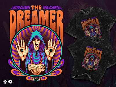 The Dreamer apparel design cannabis clothing design hand drawn illustration illustrator magical potion weed witch