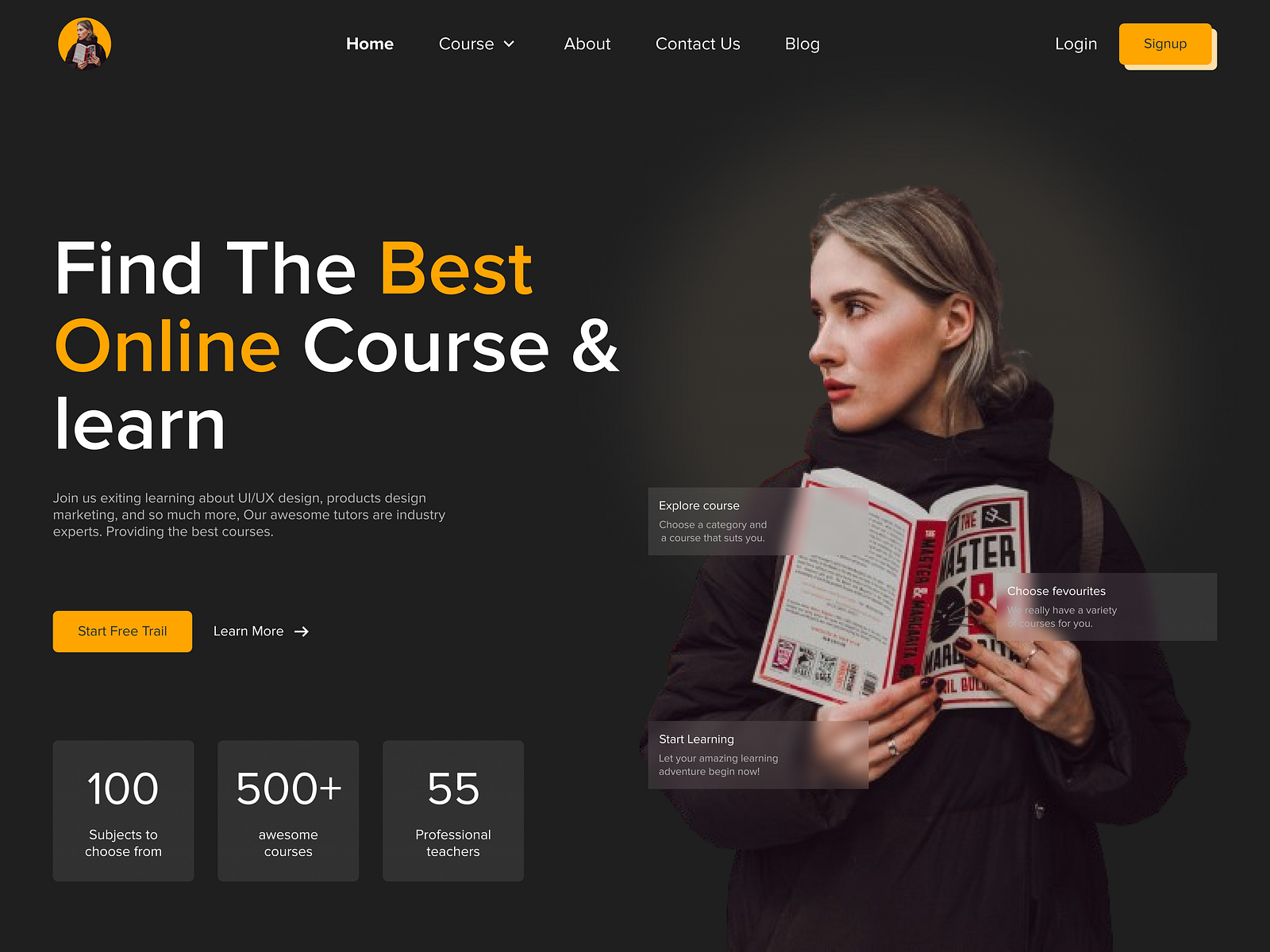 UI/UX course Landing Page by AkashdeepJassal on Dribbble